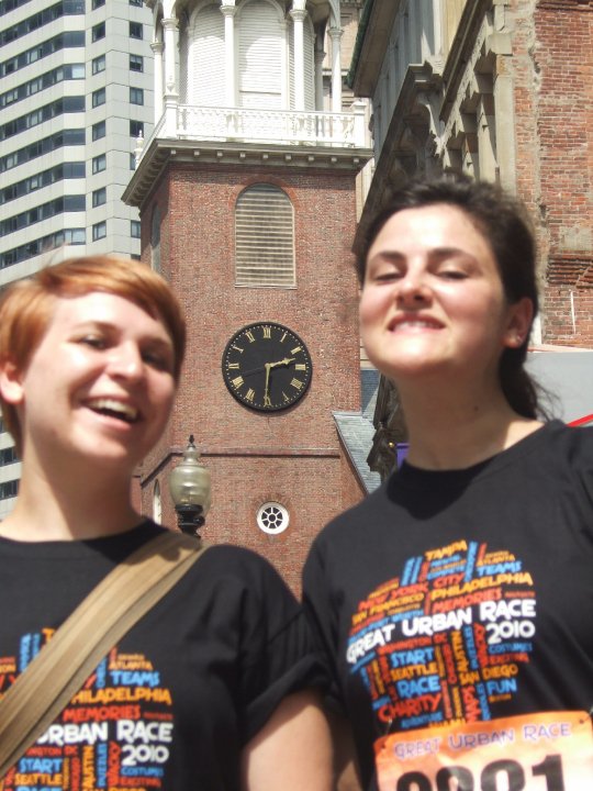 My friend Amy and I a few years ago at Boston's Great Urban Race, a scavenger hunt throughout the city.