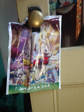 Historical re-enactment of boyfriend adorable-ness. (Note: this bag does not contain Dragonball-Z comcis. Just, no.)